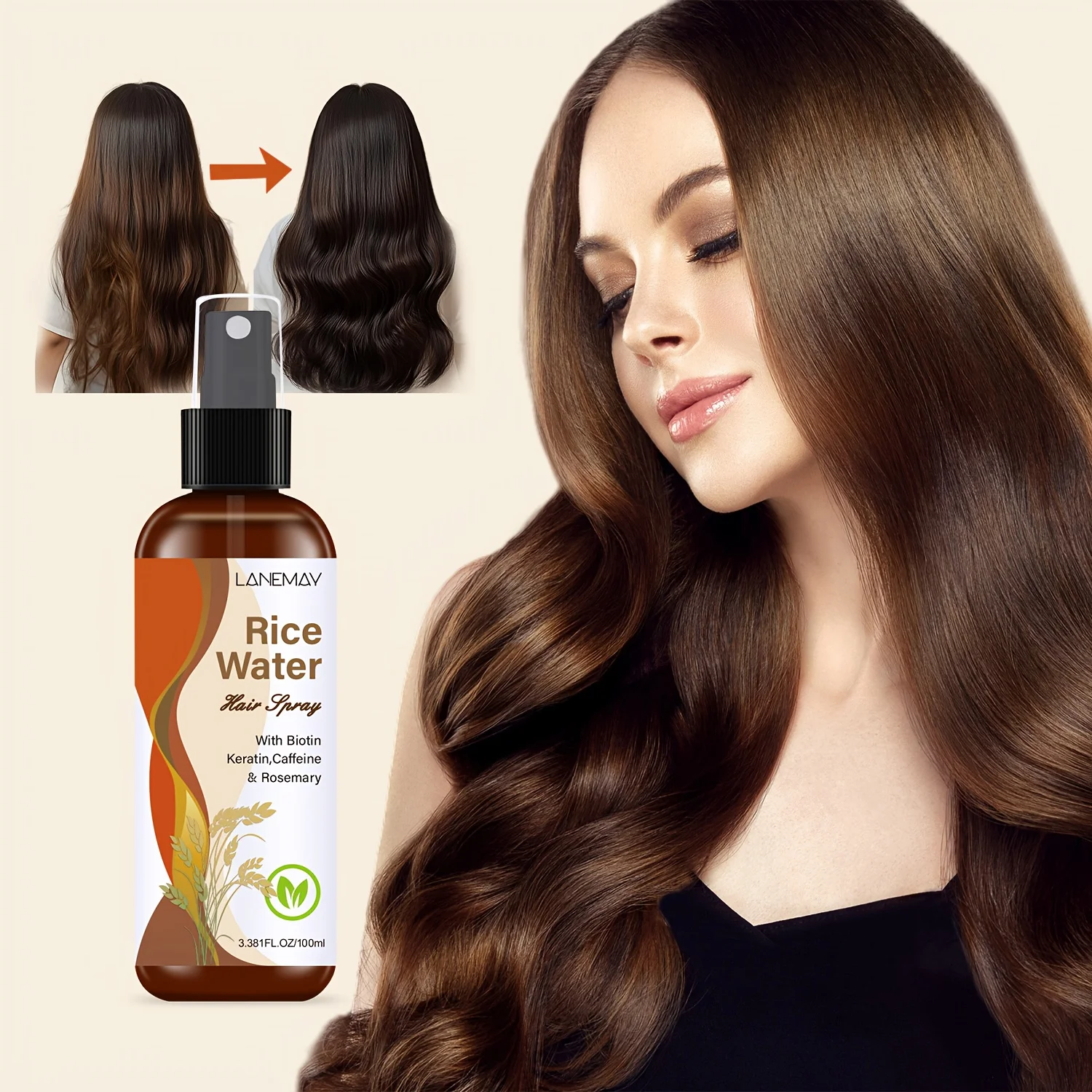 Rice Water Hair Spray - with B - đánh giá và giá Biotin Hair Growth