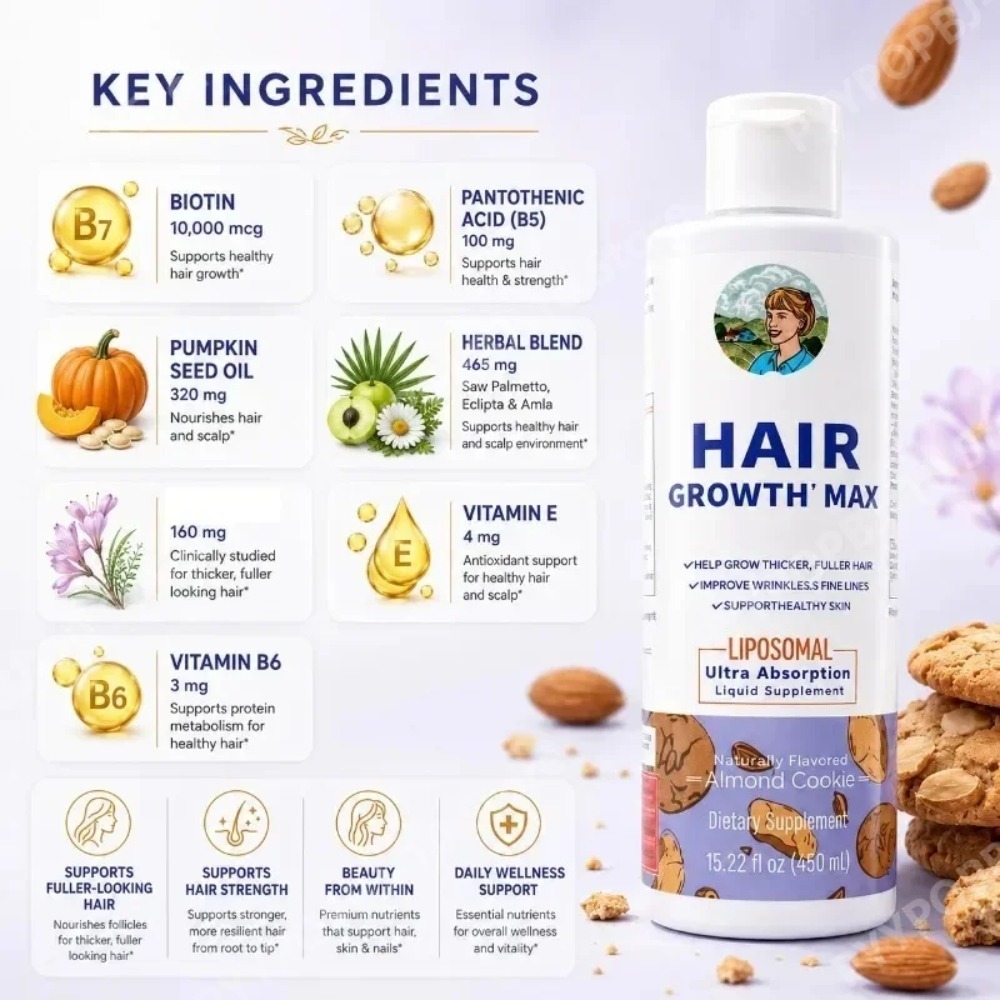 Liposomal Hair Growth Liquid,  - đánh giá và giá Biotin Hair Growth